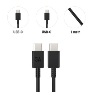 Kabel USB-C do USB-C 3A 1m - Czarny